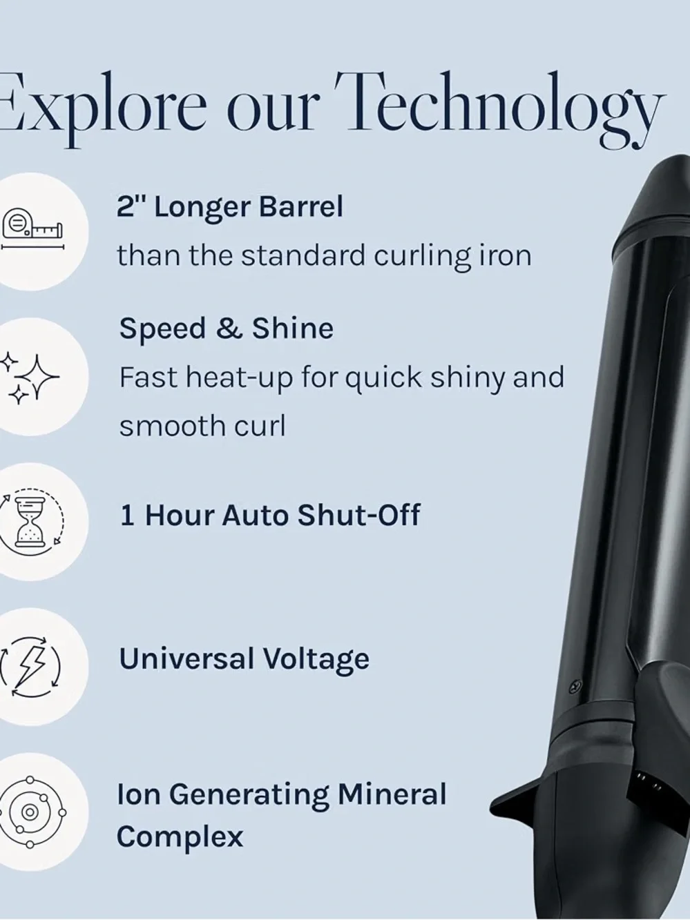 Bio Ionic Long Barrel Curling Iron 1.5”